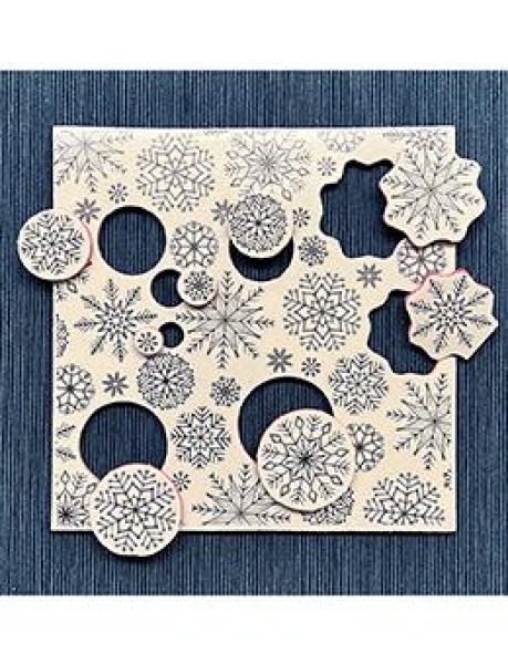 Peel-Apart Background Stitched Snowflakes, Clingstamp - Ranger (Simon Hurley)